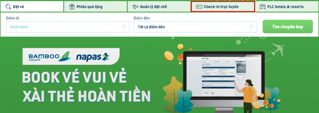 Hướng dẫn check in trực tuyến Bamboo Airways