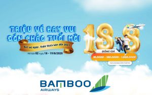 Bamboo Airways khuyến mãi triệu vé máy bay mừng tuổi mới