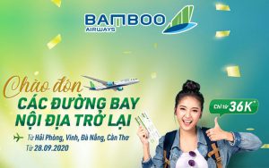 Bamboo Airways khai thác các chuyến bay nội địa chỉ từ 36.000 VND