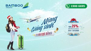 Bamboo Airways khuyến mãi mừng Giáng Sinh tặng 25% giá vé