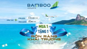 Bamboo Airways khuyến mãi mua vé chiều đi miễn vé chiều về