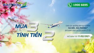 Bamboo Airways khuyến mãi mua 3 tính tiền 2 đón Tết xum vầy