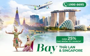 Ưu đãi Bamboo Airways bay đi Thái Lan, Singapore tới 25%