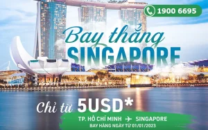 Bamboo Airways ưu đãi vé máy bay đi Singapore 5USD