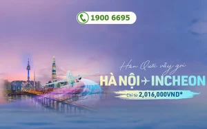 Ưu đãi vé máy bay đi Incheon Bamboo Airways 2.016.000đ