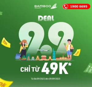 Bamboo Airways ưu đãi ngày số đôi chỉ từ 49k