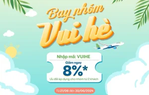 Bamboo Airways khuyến mãi giảm 8% giá vé máy bay theo nhóm